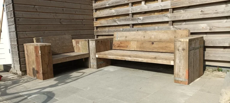 Tuinbank van steigerhout op maat gemaakt